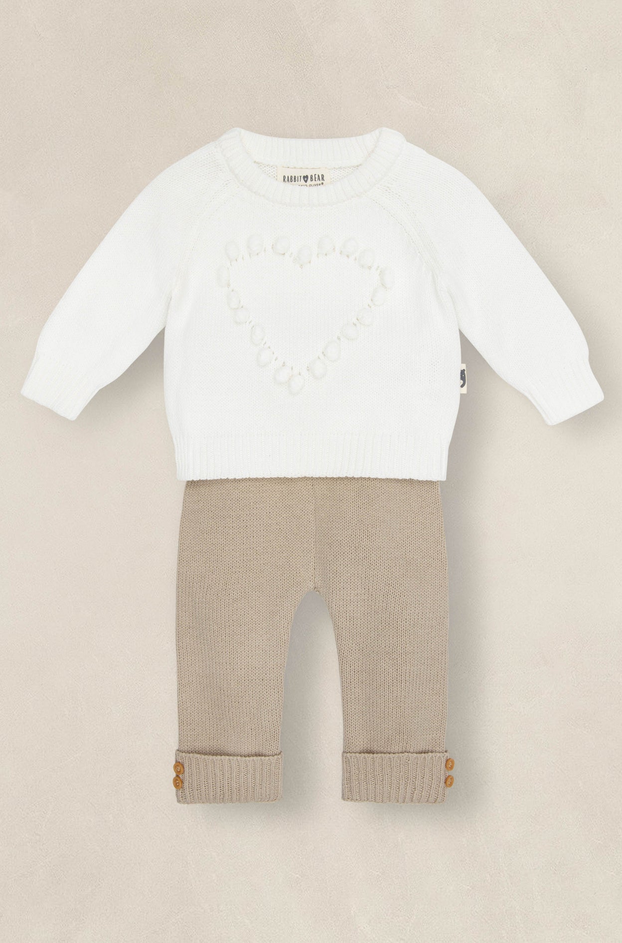 Rabbit + Bear - Knit Sweatshirt and Pants Combo