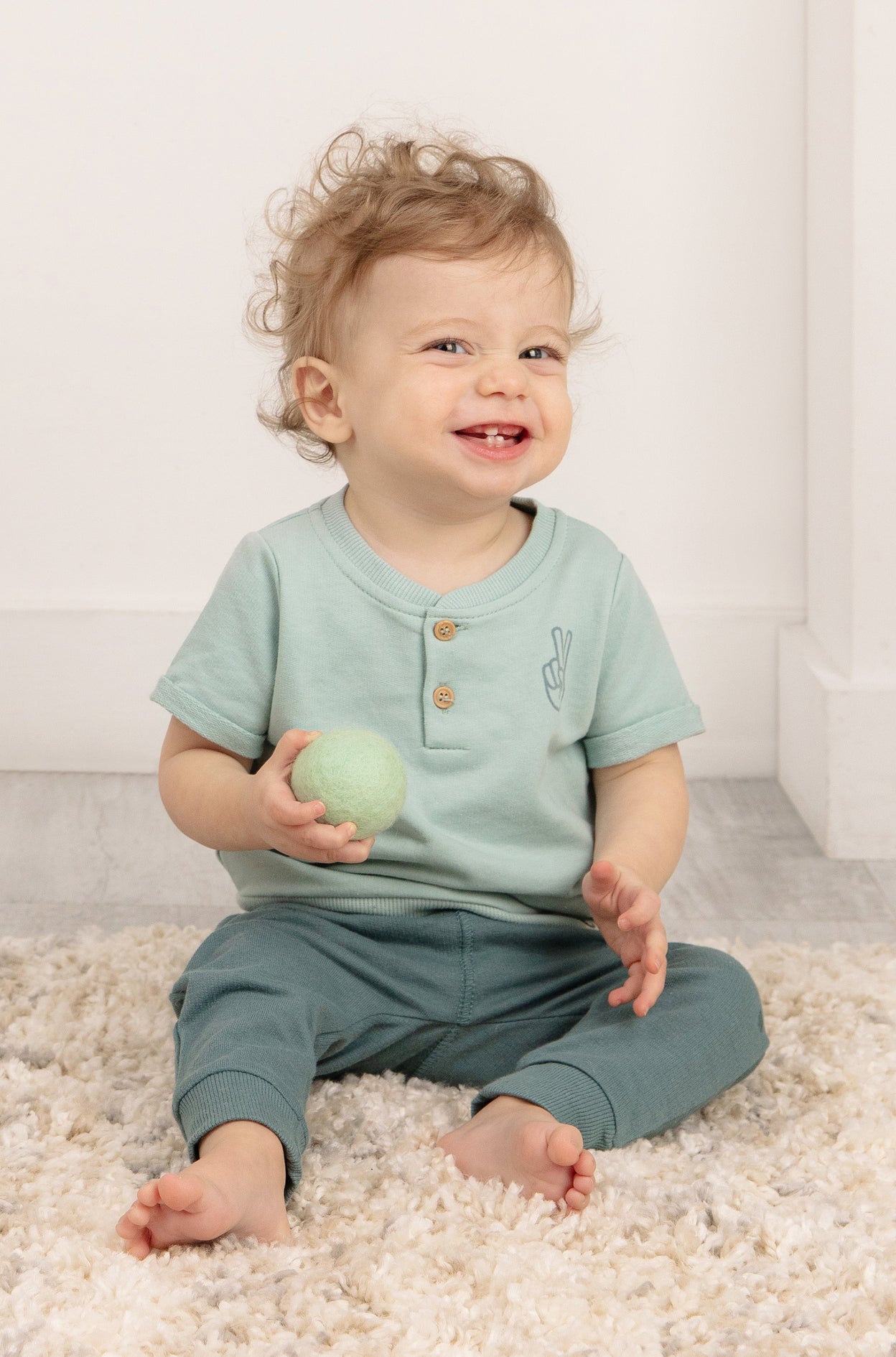 Rabbit + Bear - Boy's Shirt and Sweatpants Set